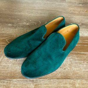 Hackett London Men’s Green Velvet Loafers US 8.5 UK 8